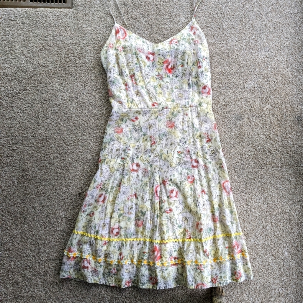 Vintage Peep Studio Y2K Yellow Floral Sundress xs / 0